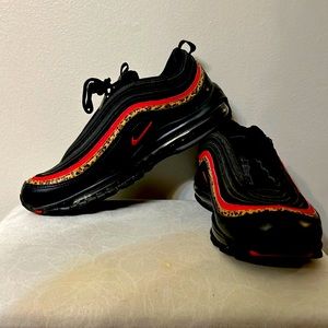 RARE Nike black red leopard Air Max 97’s NWOB
